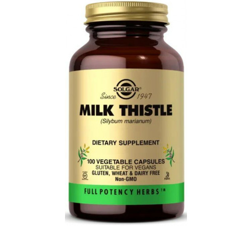 Расторопша для печени (силимарин) Solgar Milk Thistle 100 вег капсул
