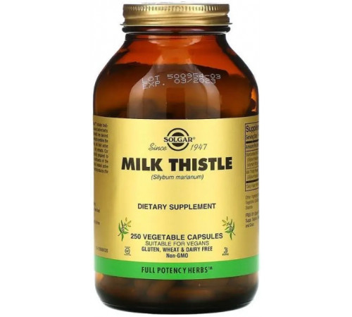 Розторопша Solgar Milk Thistle 250 вегетаріанських капсул