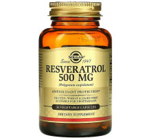 Ресвератрол Solgar Resveratrol 500 мг 30 вегетаріанських капсул