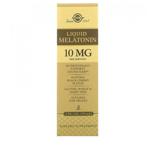 Мелатонін Solgar Melatonin 10 мг 59 мл Чорна вишня
