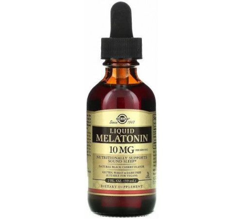 Мелатонін Solgar Melatonin 10 мг 59 мл Чорна вишня