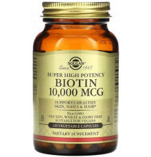 Біотин Вітаміни для волосся Solgar Biotin 10000 мкг 120 капсул