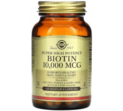 Біотин Вітаміни для волосся Solgar Biotin 10000 мкг 120 капсул