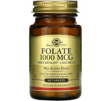 Фолат метилфолат Solgar Folate 1000 мкг 60 таблеток
