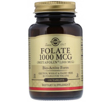 Фолиевая кислота Витамин В9 Фолат Solgar Folate 1000 мкг 120 таблеток