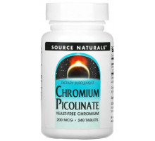 Хром пиколинат Source Naturals Chromium Picolinate 200 мкг 240 таблеток