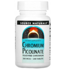 Хром піколінат Source Naturals Chromium Picolinate 200 мкг 240 таблеток