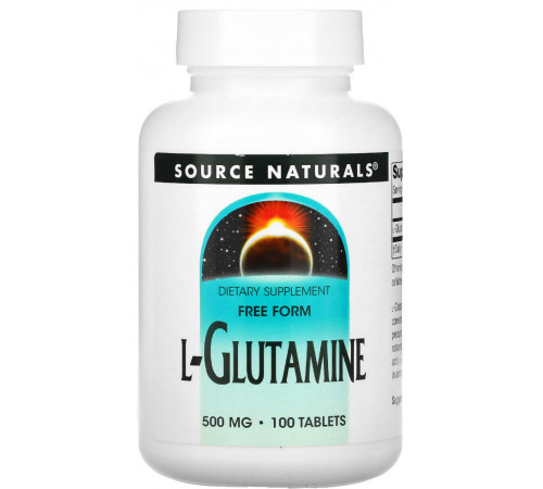 Глютамин Source Naturals L-Glutamine 500 мг 100 таблеток