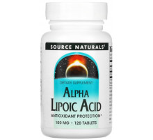 Альфа-липоевая кислота Source Naturals Антиоксиданты Alpha Lipoic Acid 100 мг 120 таблеток