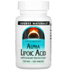Альфа-ліпоєва кислота Source Naturals Антиоксиданти Alpha Lipoic Acid 100 мг 120 таблеток