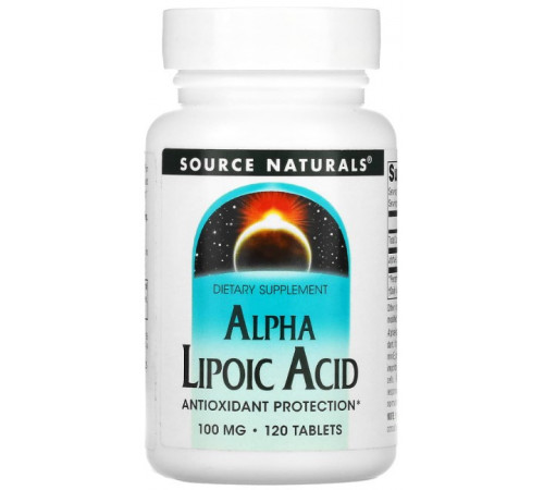 Альфа-липоевая кислота Source Naturals Антиоксиданты Alpha Lipoic Acid 100 мг 120 таблеток