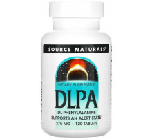 DL-фенілаланін Source Naturals DLPA 375 мг 120 таблеток