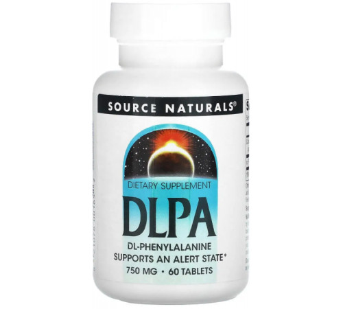 DL-Фенилаланин Source Naturals DLPA  750 мг 60 таб
