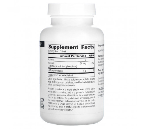 Ацетилцистеїн  Source Naturals N-Acetyl Cysteine 1000 мг 120 таб.