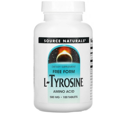 Тирозин Source Naturals L-Tyrosine 500 мг 100 таблеток