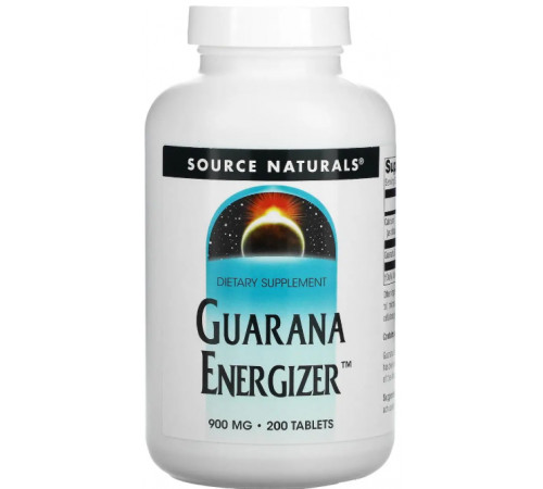 Гуарана Source Naturals Guarana Energizer 900 мг 200 таб