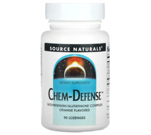 Молібден для детоксикації Source Naturals Chem-Defense 90 жев паст смак апельсину