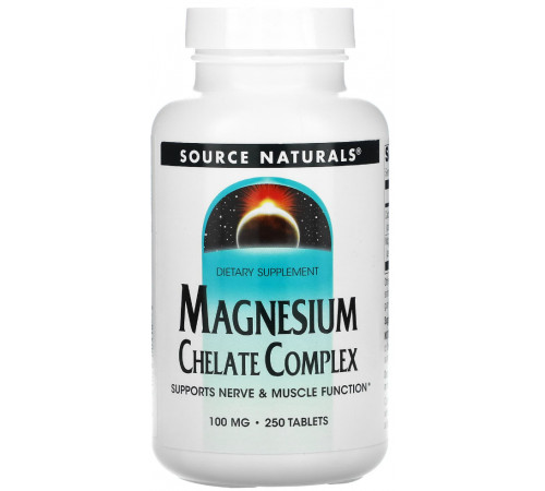 Магній хелат комплекс 100мг Source Naturals Magnesium Chelate 250 таб