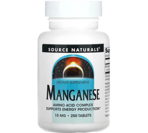 Марганец Source Naturals Manganese 10 мг 250 таб