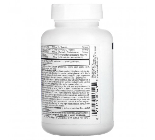 Підтримка нервової системи  Source Naturals St. John's Positive Thoughts 45 таблеток