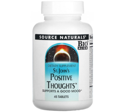 Підтримка нервової системи  Source Naturals St. John's Positive Thoughts 45 таблеток