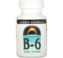 Вітамін В6 (піридоксин HCl) Source Naturals Vitamin B-6 100 мг 100 таб