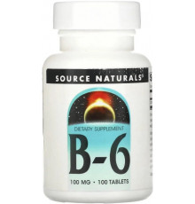 Вітамін В6 (піридоксин HCl) Source Naturals Vitamin B-6 100 мг 100 таб