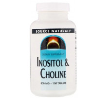 Холин и Инозитол Source Naturals Inositol Choline 800 мг 100 таб