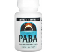 ПАБК пара-амінобензойна кислота Source Naturals PABA 100 мг 250 таб