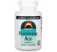 Пантотеновая кислота Витамин В5 Source Naturals Pantothenic Acid 250 таблеток