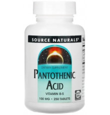 Пантотенова кислота Вітамін В5 Source Naturals Pantothenic Acid 250 таблеток