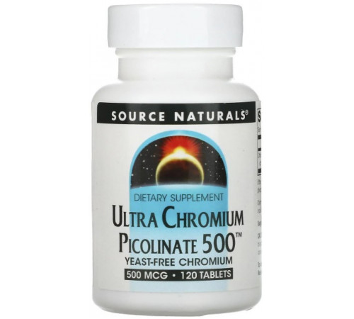 Хром піколінат Source Naturals Chromium Picolinate 500 мкг 120 таблеток