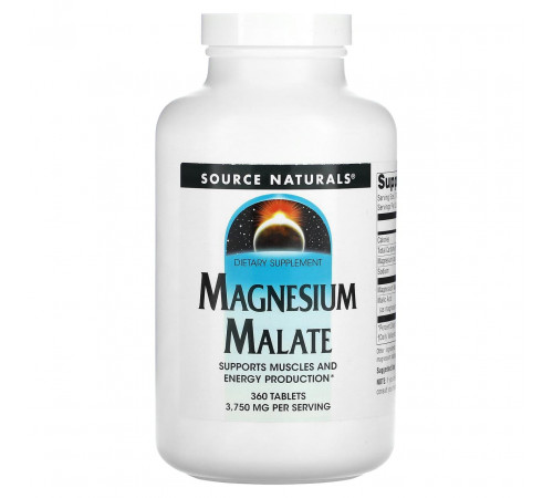 Магній малат Source Naturals Magnesium Malate 360 ​​таб