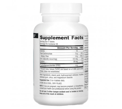 Фруктоолігосахариди Source Naturals FOS 1000 мг 100 таблеток