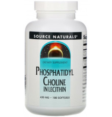 Фосфатидилхолін в лецитині Source Naturals Phosphatidyl Choline 420 мг 180 капсул