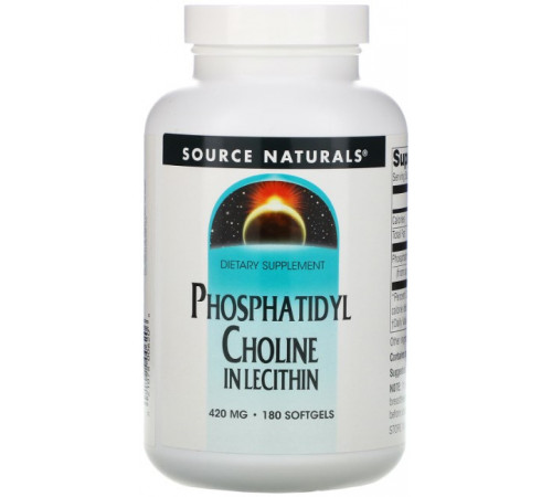 Фосфатидилхолін в лецитині Source Naturals Phosphatidyl Choline 420 мг 180 капсул