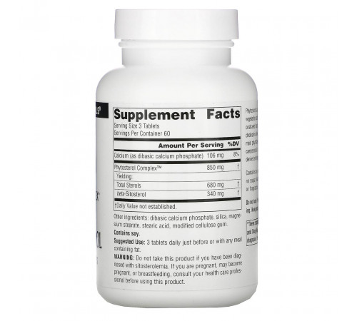 Комплекс фітостеролів з бета-ситостеролом Source Naturals Phytosterol 180 таб