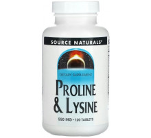 Лізин Пролін Source Naturals L-Proline L-Lysine 550 мг 120 таблеток
