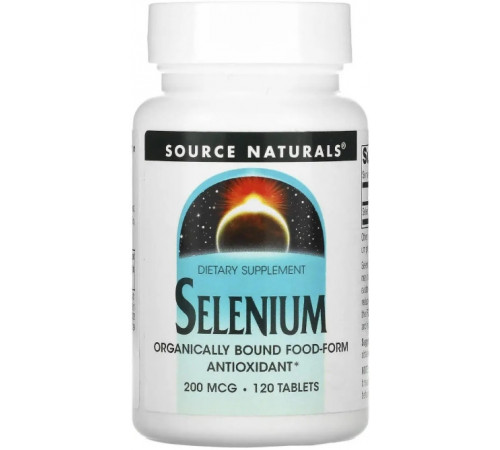 Селен дріжджовий  Source Naturals Selenium 200 мкг 120 таб