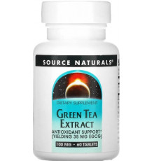 Екстракт зеленого чая для схуднення Source Naturals Green Tea Extract 100 мг 60 таб