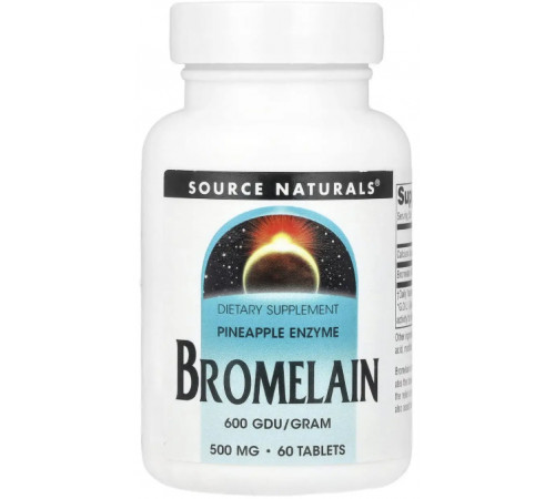 Бромелайн Source Naturals Bromelain 500 мг 60 таб