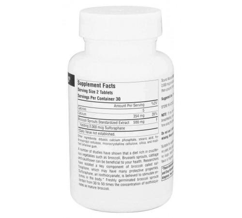 Екстракт броколі Source Naturals Broccoli Sprouts 60 таблеток
