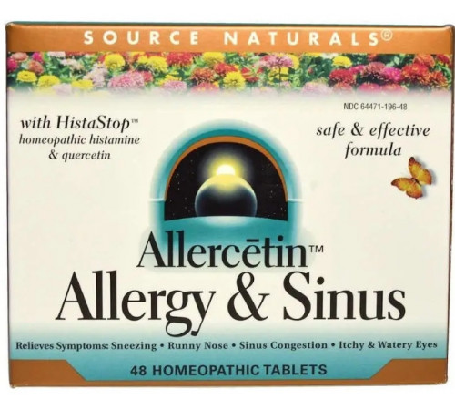 Гомеопатия для аллергиков Source Naturals  Allergy & Sinus 48 таб.