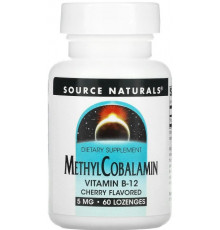 Вітамін В12 (метилкобаламін)  Source Naturals MethylCobalamin 5 мг 60 таб вишня