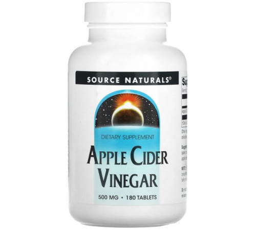 Яблучний оцет Source Naturals Apple Cider Vinegar 500 мг 180 таблеток