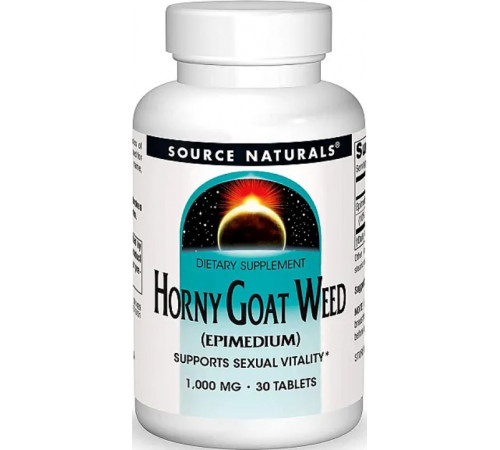 Гірчанка Source Naturals Horny Goat Weed (Epimedium) 1000 мг 30 таб