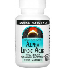 Альфа-ліпоєва кислота  Source Naturals  Alpha Lipoic Acid 300 мг 60 таб