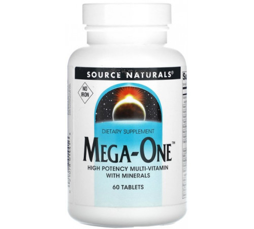 Мультивітаміни Source Naturals Вітаміни та мінерали Mega-One 60 таблеток