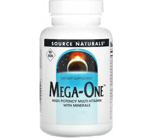 Мультивітаміни та мінерали без заліза Source Naturals Mega-One 90 таб