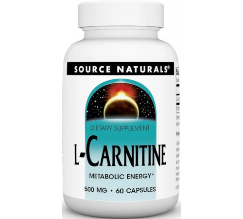 L-карнітин жироспалювач Source Naturals L-Carnitine Metabolic Energy  500 мг 60 капс